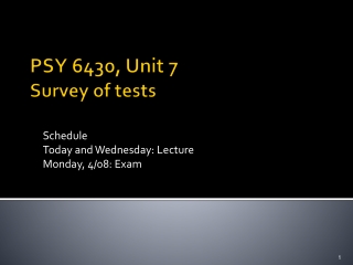 PSY 6430, Unit 7 Survey of tests