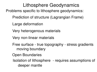 Lithosphere Geodynamics