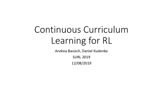 Continuous Curriculum Learning for RL