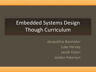 Embedded Systems Design Though Curriculum