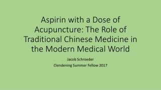 Jacob Schroeder Clendening Summer Fellow 2017