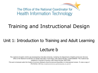 Training and Instructional Design