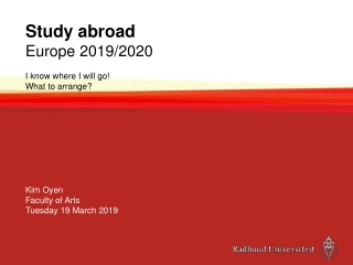 Study abroad Europe 2019/2020