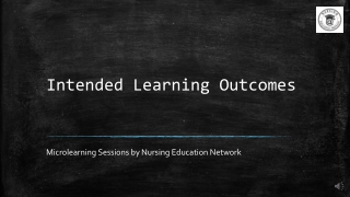 Intended Learning Outcomes