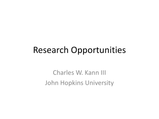 Research Opportunities