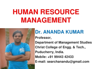 HUMAN RESOURCE MANAGEMENT