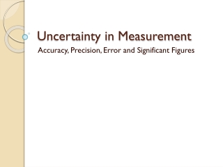 Uncertainty in Measurement