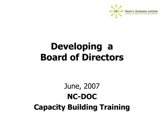 Developing a Board of Directors