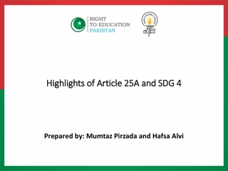 Highlights of Article 25A and SDG 4