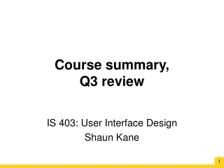 Course summary, Q3 review