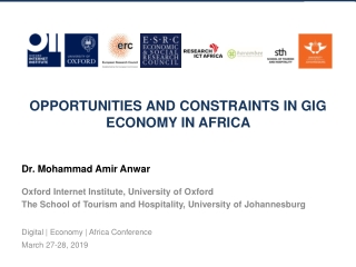 Opportunities and Constraints in Gig Economy in Africa