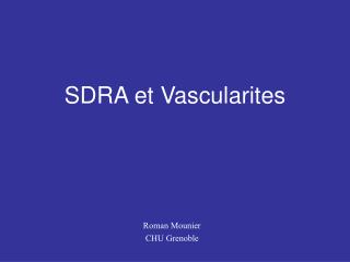 SDRA et Vascularites