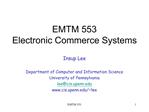 EMTM 553 Electronic Commerce Systems