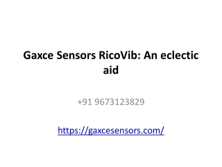 Gaxce Sensors RicoVib: An eclectic aid