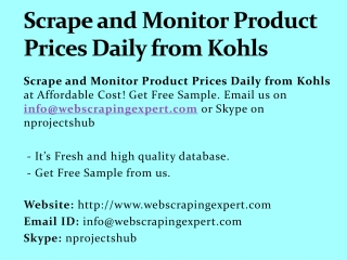 Scrape and Monitor Product Prices Daily From Kohls