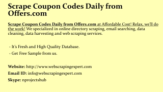 Scrape Coupon Codes Daily From Offers.com