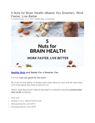 5 Nuts for Brain Health - Shop Healthy Food Online
