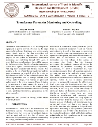 Transformer Parameter Monitoring and Controlling