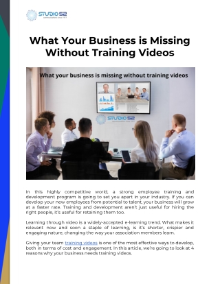 What Your Business is Missing Without Training Videos