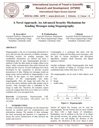 A Novel Approach An Advanced Security Mechanism for Sending Messages using Steganography