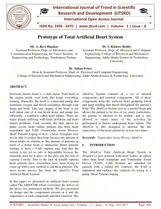 Prototype of Total Artificial Heart System