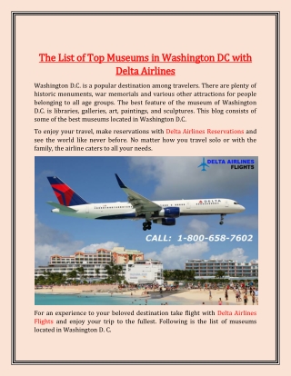 The List of Top Museums in Washington DC with Delta Airlines