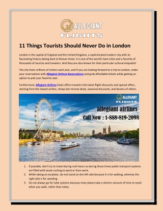 11 Things Tourists Should Never Do in London