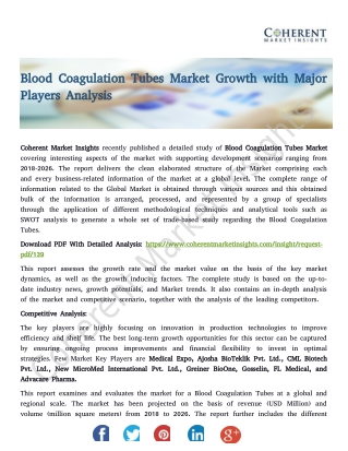 Blood Coagulation Tubes Market Growth with Major Players Analysis