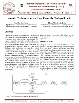 Assistive Technology for Aged and Physically Challeged People