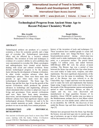 Technological Progress from Ancient Stone Age to Recent Polymer Chemistry World