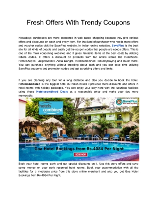 Fresh Offers With Trendy Coupons