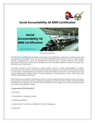 Social Accountability SA 8000 Certification