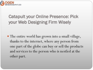 Pick your Web Designing Firm Wisely