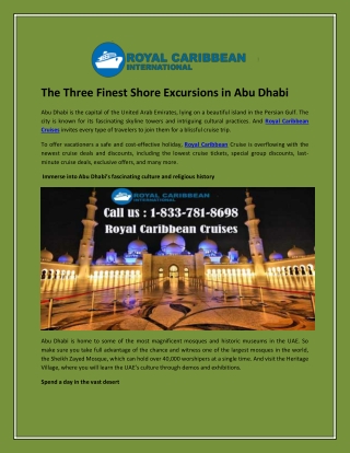 The Three Finest Shore Excursions in Abu Dhabi