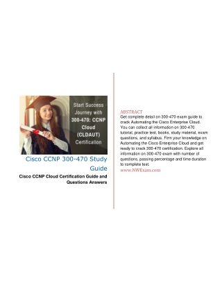 Cisco CCNP Cloud (300-470) Certification Guide and Questions Answers