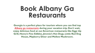 Albany Ga Restaurants