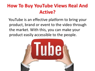 How To Buy YouTube Views Real And Active?