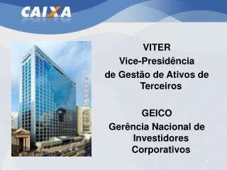 VITER Vice-Presidência de Gestão de Ativos de Terceiros GEICO Gerência Nacional de Investidores Corporativos