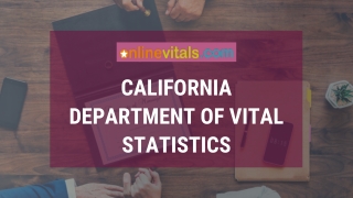 California Department of Vital Statistics