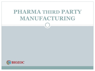 Pharma Third Party Manufacturing