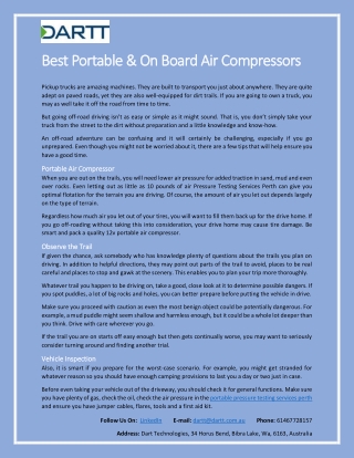 Best Portable & On Board Air Compressors