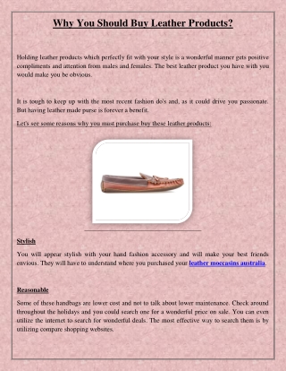 Why You Should Buy Leather Products?