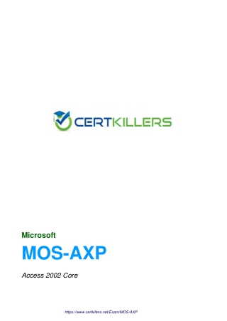 MOS-AXP exam cram { test questions }