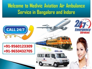 Book Cost-Effective ICU Care Air Ambulance Service in Bangalore and Indore by Medivic