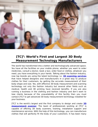 [TC]2: World’s First and Largest 3D Body Measurement Technology Manufacturers