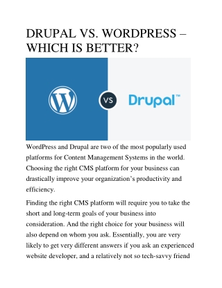 DRUPAL VS. WORDPRESS – WHICH IS BETTER?