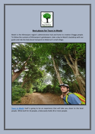 Best places for Tours in Moshi