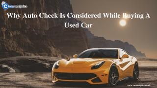 The Details Auto Check Provides You about Used Car