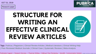 Structure for writing an effective clinical review articles - Pubrica