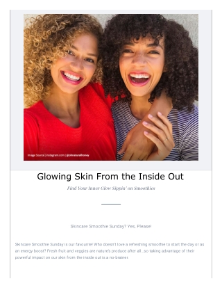 Glowing Skin From the Inside Out